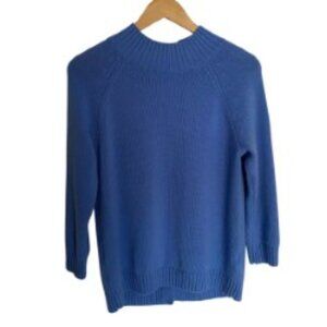 Tyler Boe Blue Cashmere Button Back Sweater Small